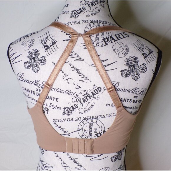 🆕CHANTELLE Norah Chic Plunge T-Shirt Underwire Bra 34DDD Beige Tan #16MNA - Picture 10 of 11
